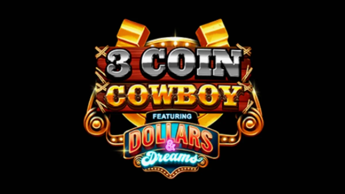 Interface do jogo 3 Coin Cowboy Dollars & Dreams com temática de Velho Oeste