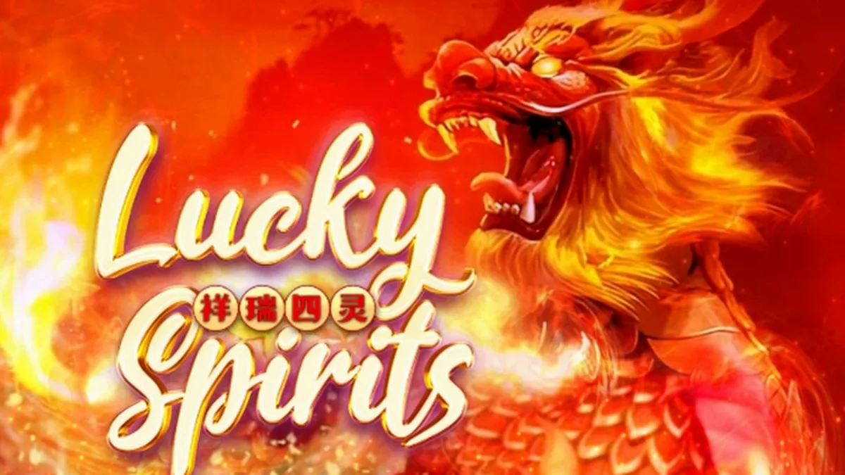 Interface do jogo de slot Lucky Spirits com símbolos temáticos