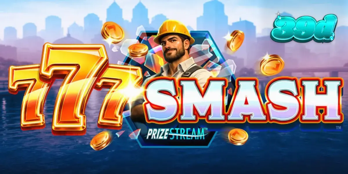 Interface do jogo de slot 777 Smash com tema de construção urbana